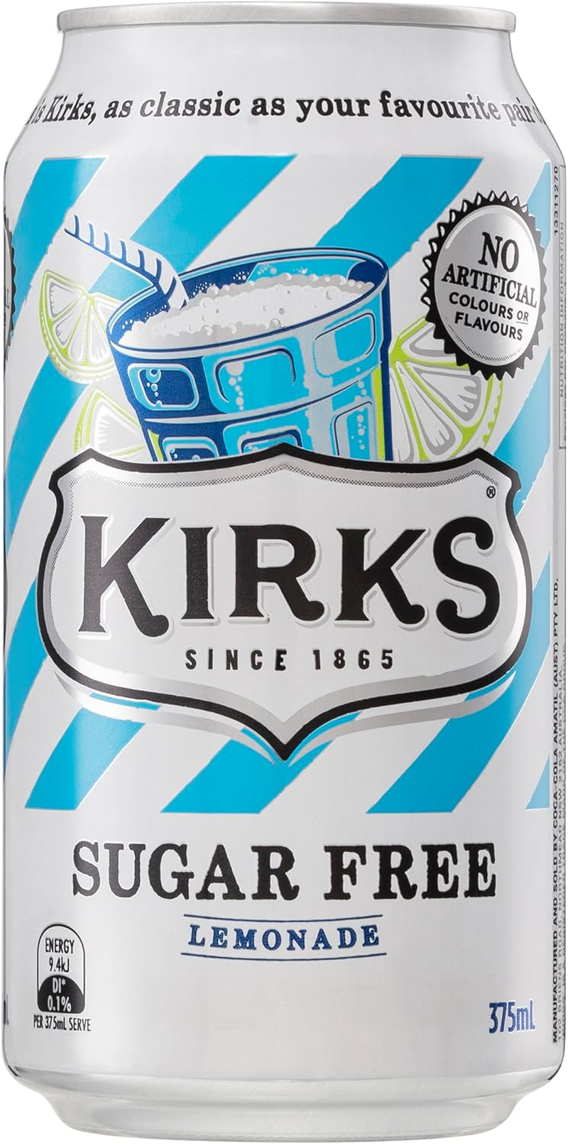 Kirks Lemonade Flavour Sugar Free Soft Drink Multipack Cans 20 X 375 Ml image number 2