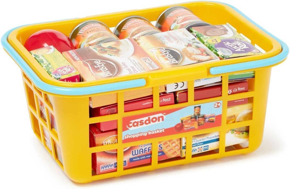 Casdon 62801 Colourful Toy Shopping Basket for Children Aged 2+ | Comes with Miniature Versions of Popular Foods - 9.5 X 21.5 X 16.4 Cm (Pack Of 2), Original Version image number 2