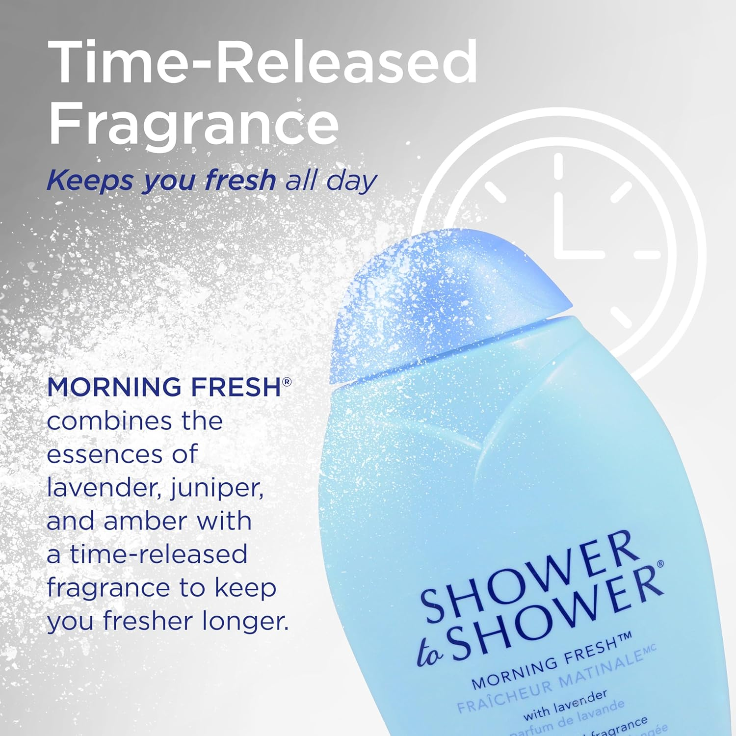 Shower to Shower, Absorbent Body Powder Morning Fresh, 13 Oz image number 1