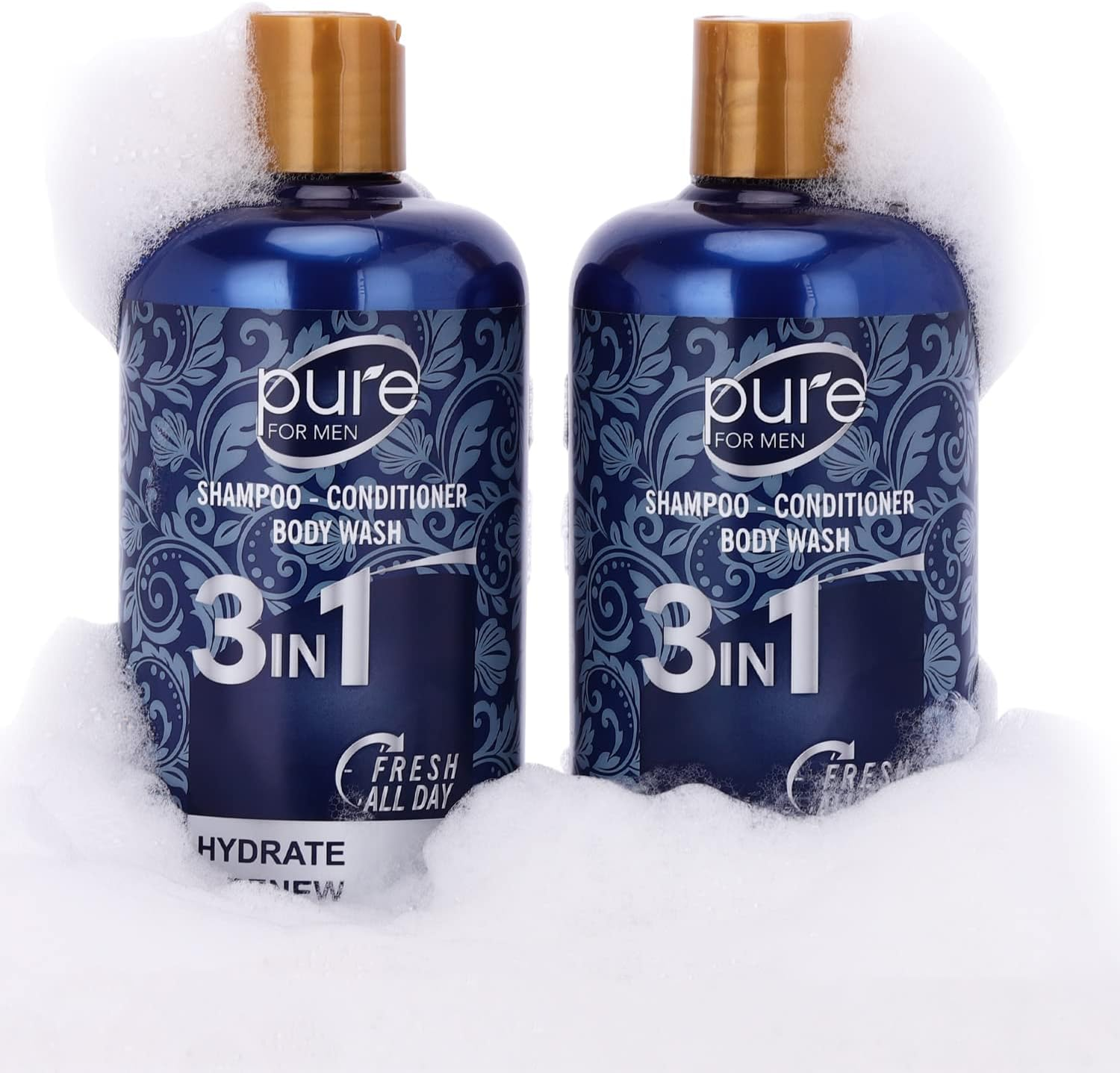 3-In-1 Men'S Shower Gel, Shampoo and Face Wash - Paraben & Sulfate Free, Keeps You Fresh All Day! 2 Pack. image number 1