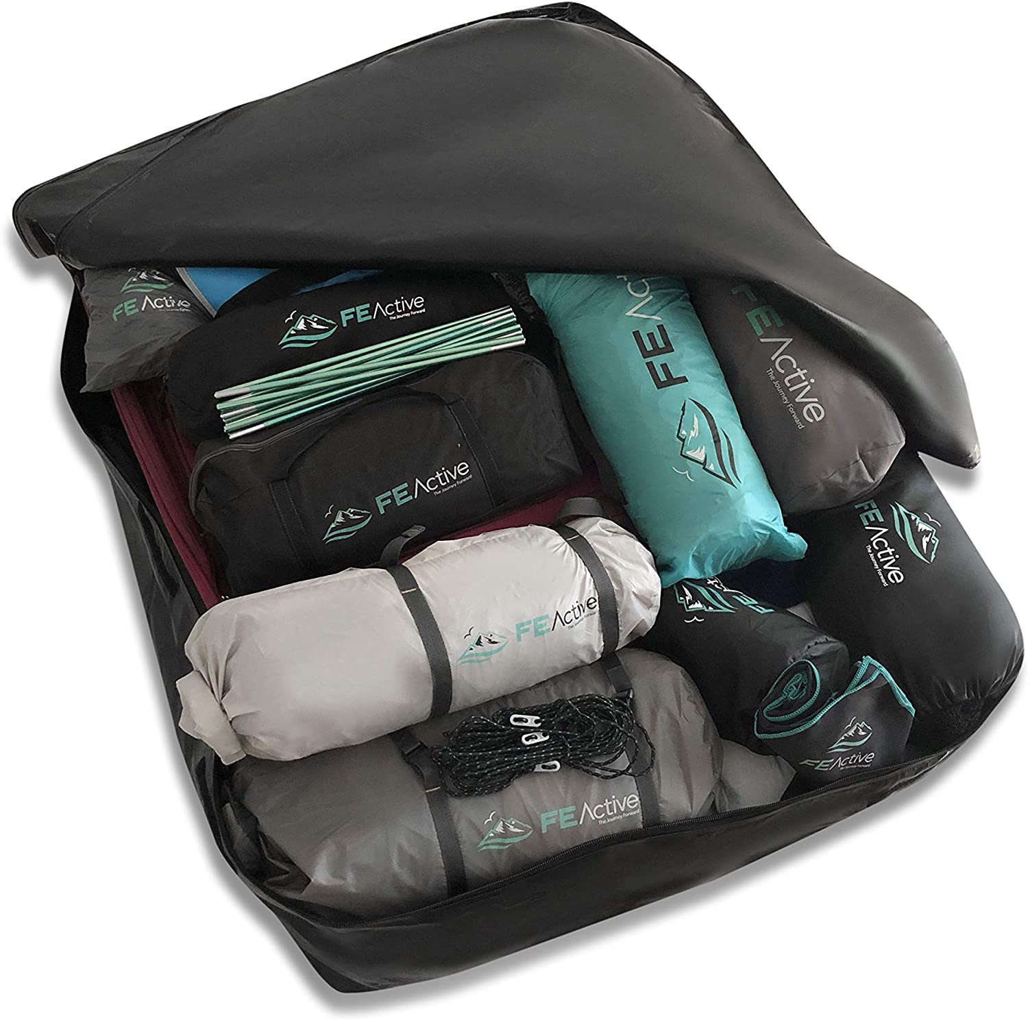 FE Active Cargo Rooftop Carrier - 100% Waterproof 15 Cubic Ft. Roof Dry Bag Heavy Duty Car & SUV Roof Top Luggage Storage Cargo Carrier W Straps, Road Trips, Camping, Travel | Designed in California image number 4