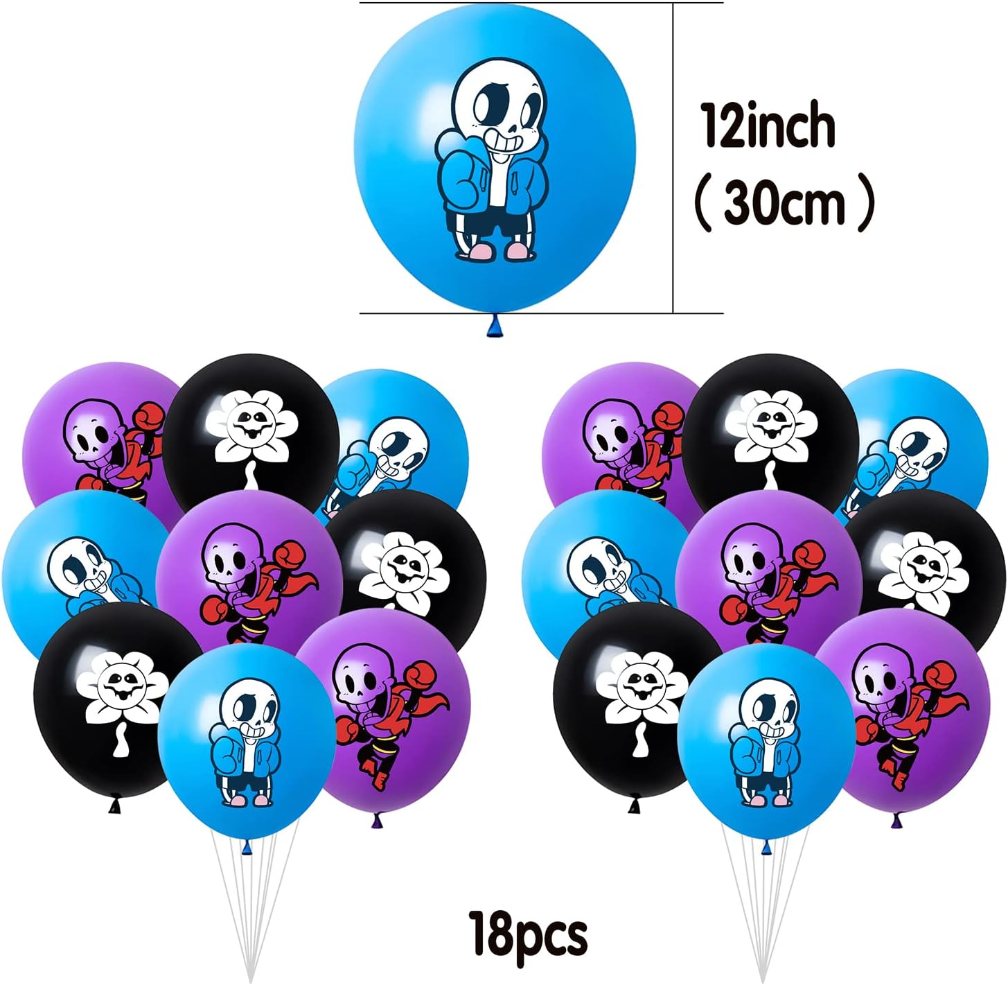 82 Pcs Undertale Birthday Party Supplies, Including Cake Caps, Cupcake Caps, Flags, Latex Balloons, It Is Very Suitable for Boy'S and Girl Themed Birthday Party Supplies. image number 5