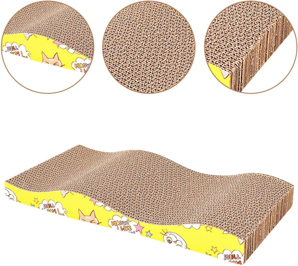 2Pcs Cat Scratching Board,With a Packet of Catnip,Wave Claw Sharpener,Advanced Pet Supplies,Cat Wear-Resistant Corrugated Paper,For Indoor,Outdoor image number 3