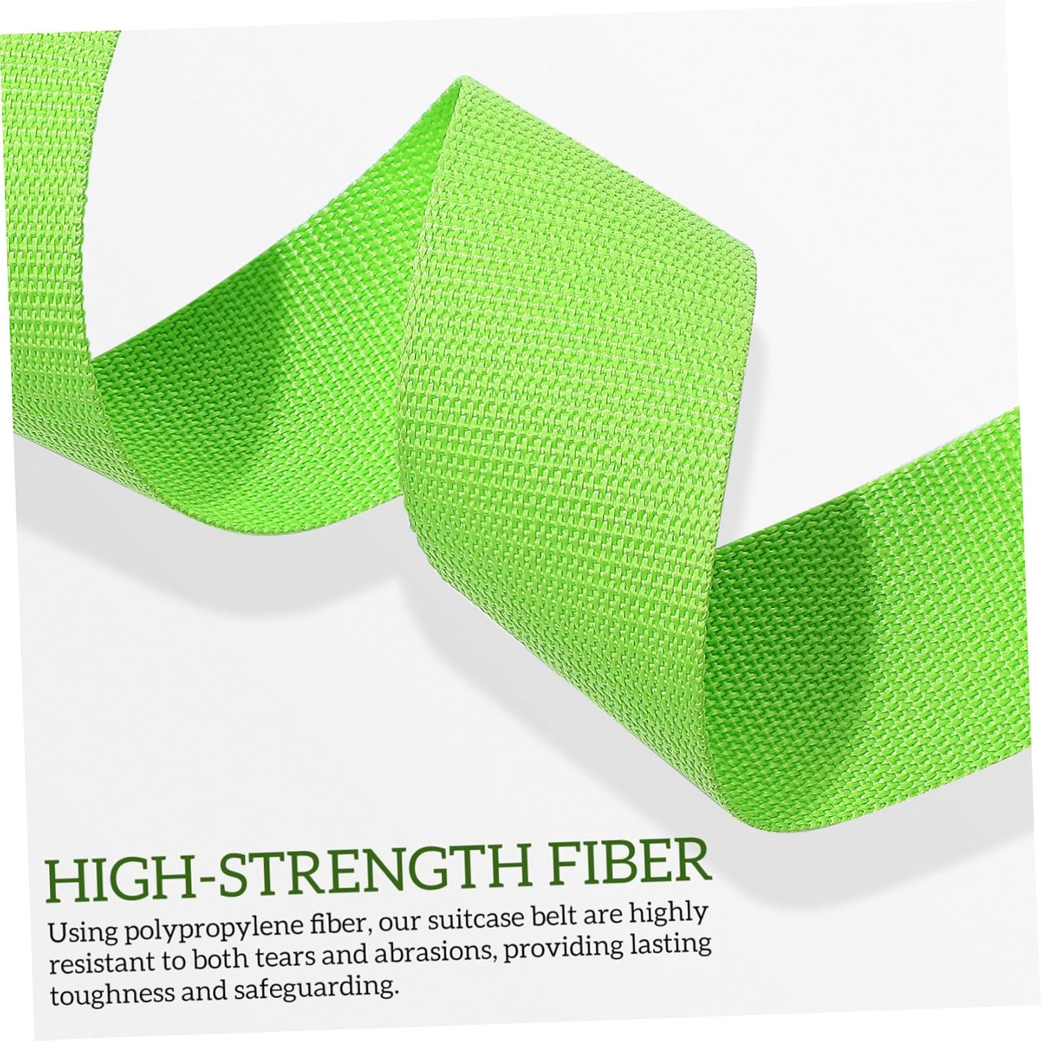 LOLIPPYY 4Pcs Adjustable Luggage Fixing Straps in Fluorescent Green Polypropylene Fiber Suitcase Wrap Belts with Tear Resistant Design for Travel Safety and Enhanced Visibility image number 2