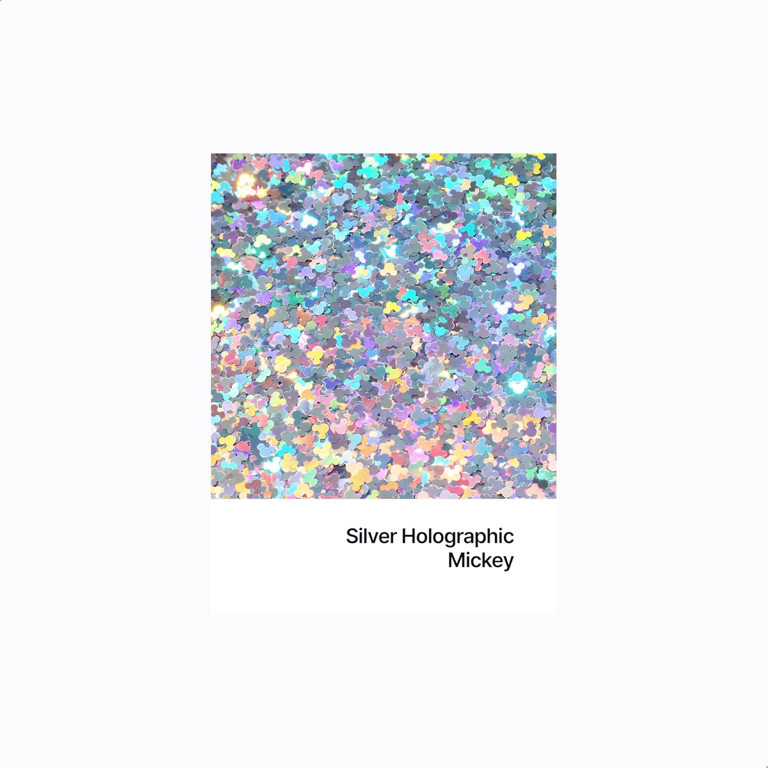 Hemway Ultra Sparkle Glitter - 1/6" 0.165" 4Mm - Micky Mouse Glitter Sequin Confetti, Party Decoration, Nail, Body, Face, Arts, Crafts - Silver Holographic - 50G image number 4