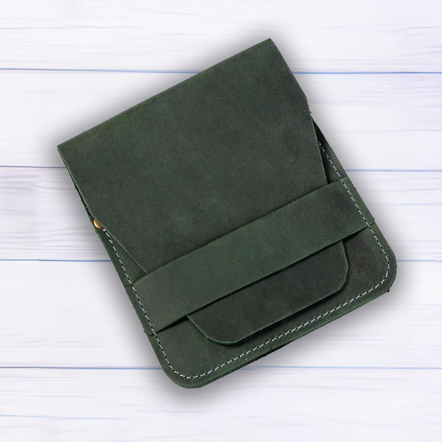 Leather Manicure Set Case Grooming Kit Organizer (Light Brown)