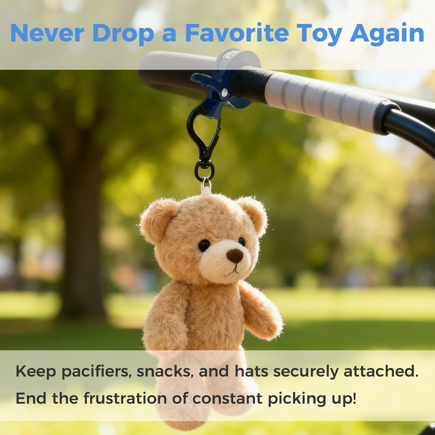 Universal Stroller Clips | 4PCS Multiuse Fasteners for Pram Toys, Sun Shades, and Blankets - Mix Colors image number 2