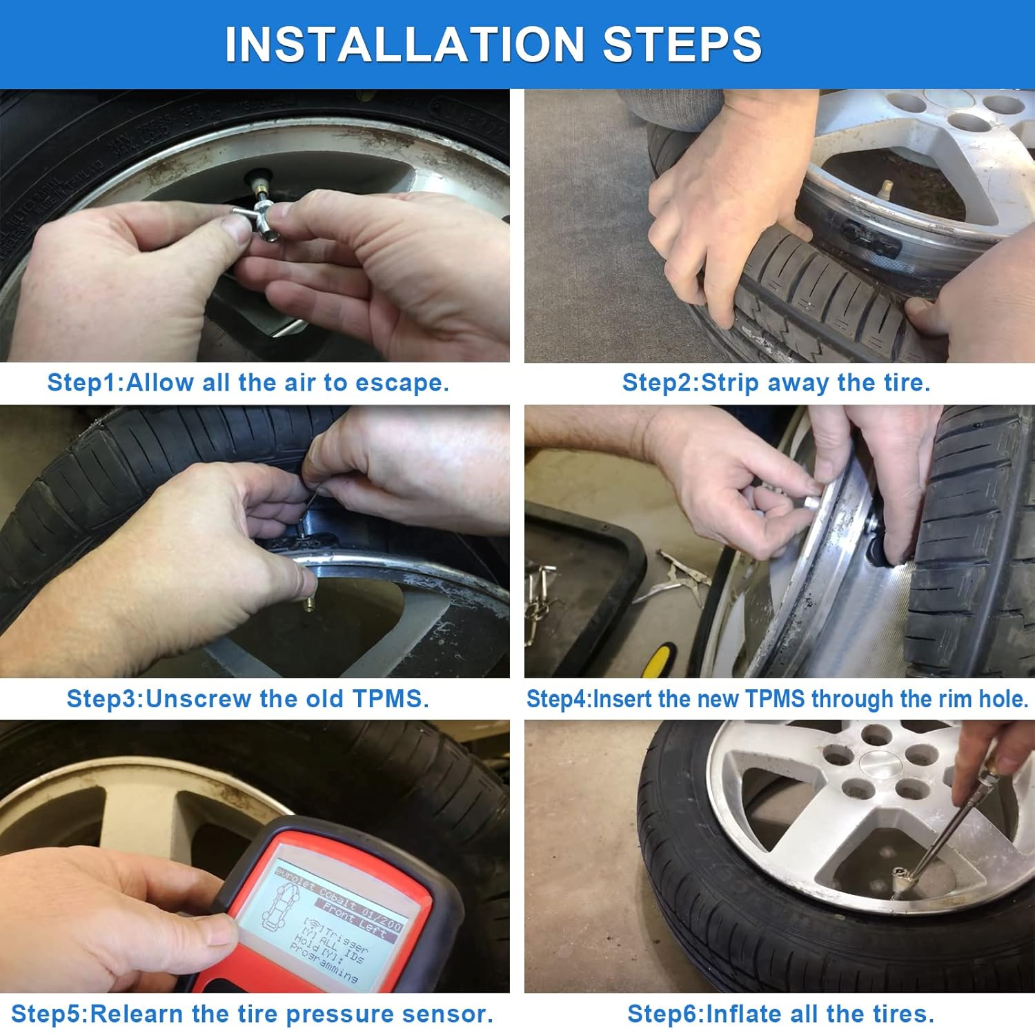 TPMS Tire Pressure Sensor Compatible with Chrysler Dodge Fiat Jeep RAM Volkswagen 433 Mhz Replace# 56029398AB 56029398AA 56029400AD 56029400AE 1 Pack image number 3