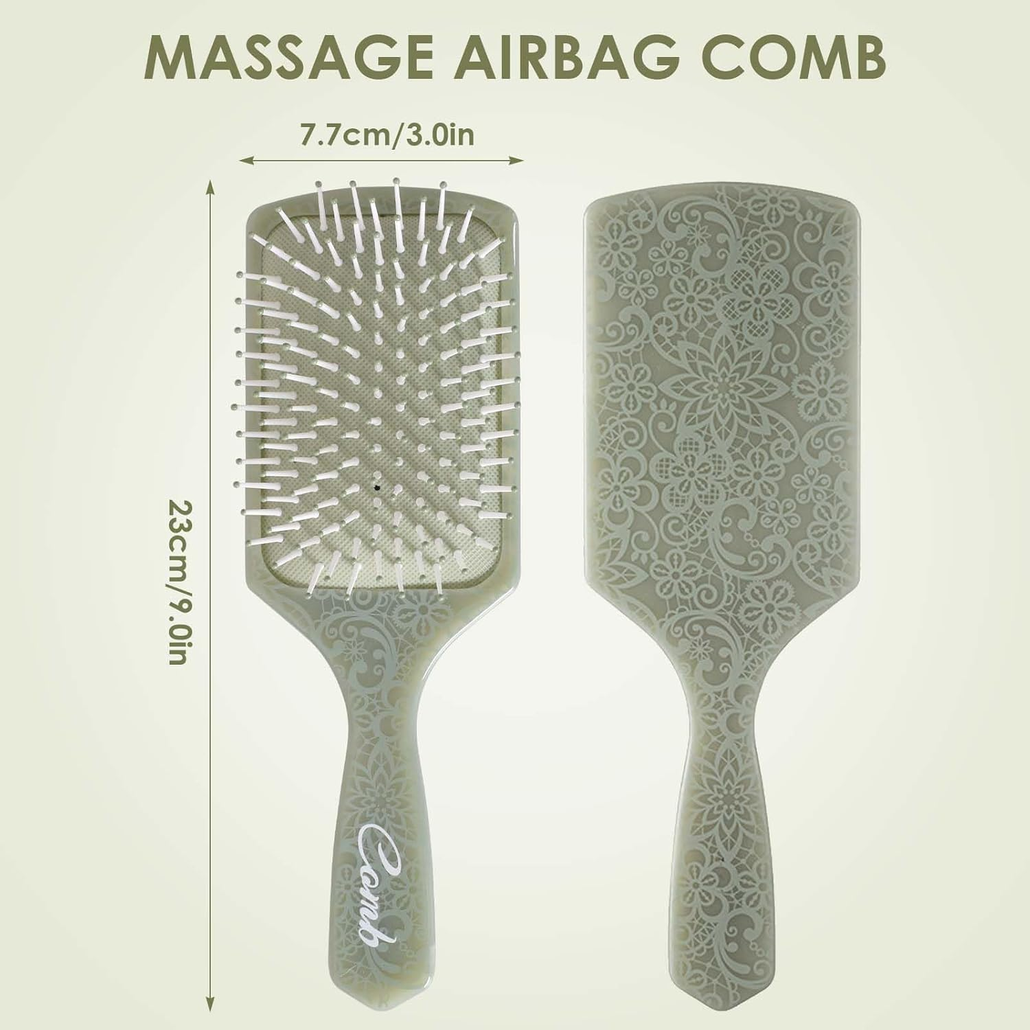 Rylae Air Cushion Comb, Massage Brush for Scalp, a Brush for Dry and Wet Hair, Curling Brush, Suitable for Curly, Straight, Thick, Thin, Damaged Hair (Green) image number 1