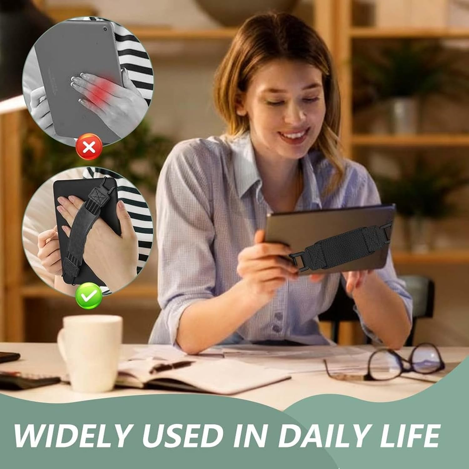 Kindle Hand Strap, Purple Finger Grip Holder for Kindle Tablet and E-Readers, Lightweight and Firmly Accessories for Comfortable Reading image number 5