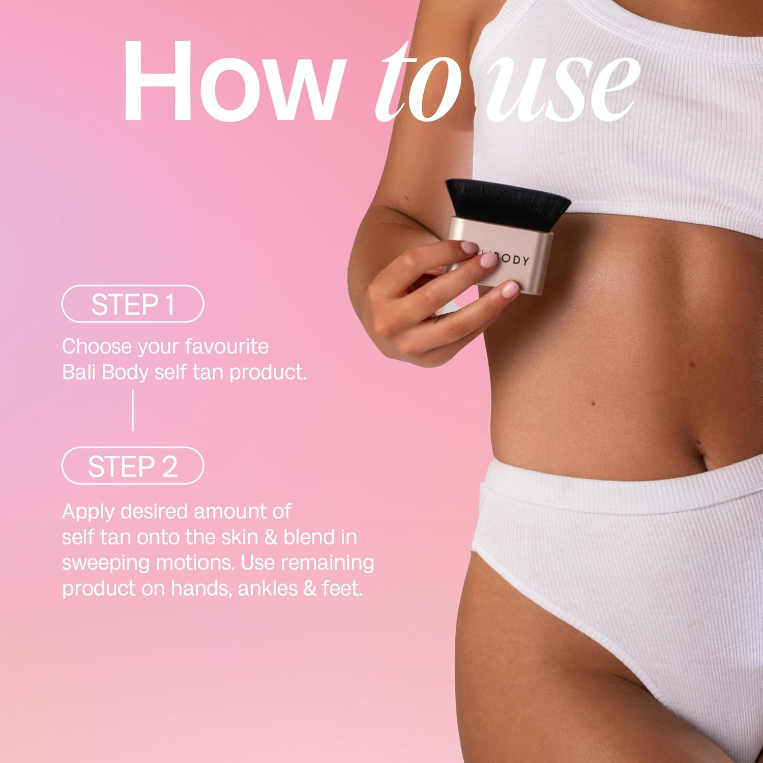 Bali Body Blending Brush | Kabuki Brush for Self Tanner, Face & Body | Streak-Free, Ultra-Soft & Reusable | Tanning Accessory Tool for Mousse, Cream & Spray | Vegan, Easy to Clean, No Stained Hands image number 1