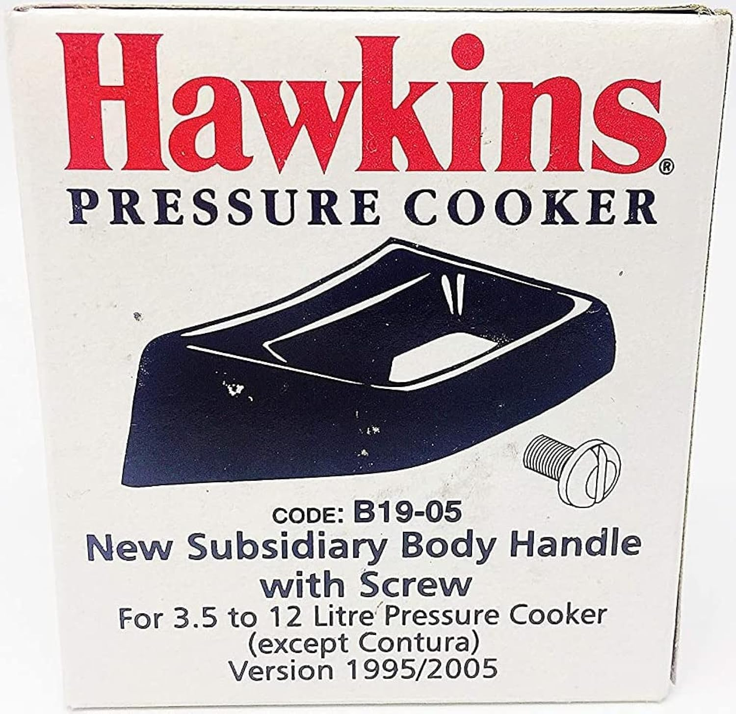 Hawkins Plastic New Subsidiary Body Handle 3.5 12 Litre (Except Contura), Litre Litre, Black, 3.5 Liter
