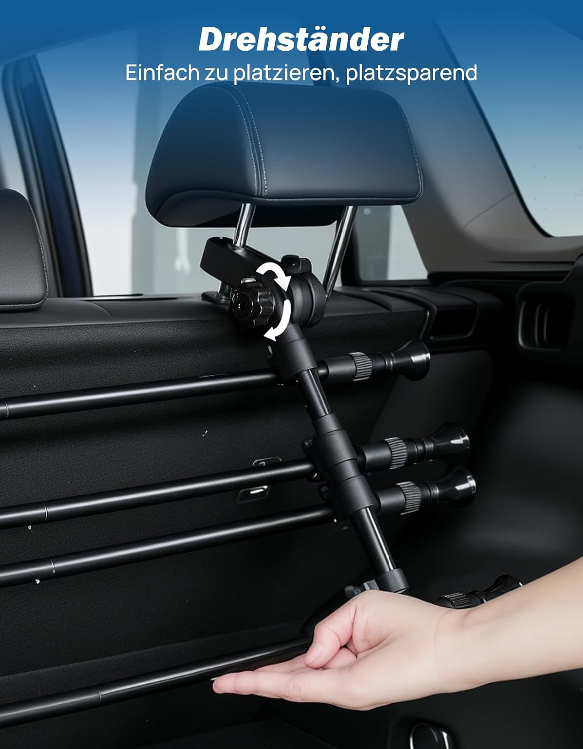 JOYTUTUS Adjustable Dog Car Barrier for Suvs Crossover Hatchback, Upgraded Universal-Fit Pet Divider Gate Carbon Steel Dog Barrier for Cargo Area 82Cm to 140Cm Width image number 5