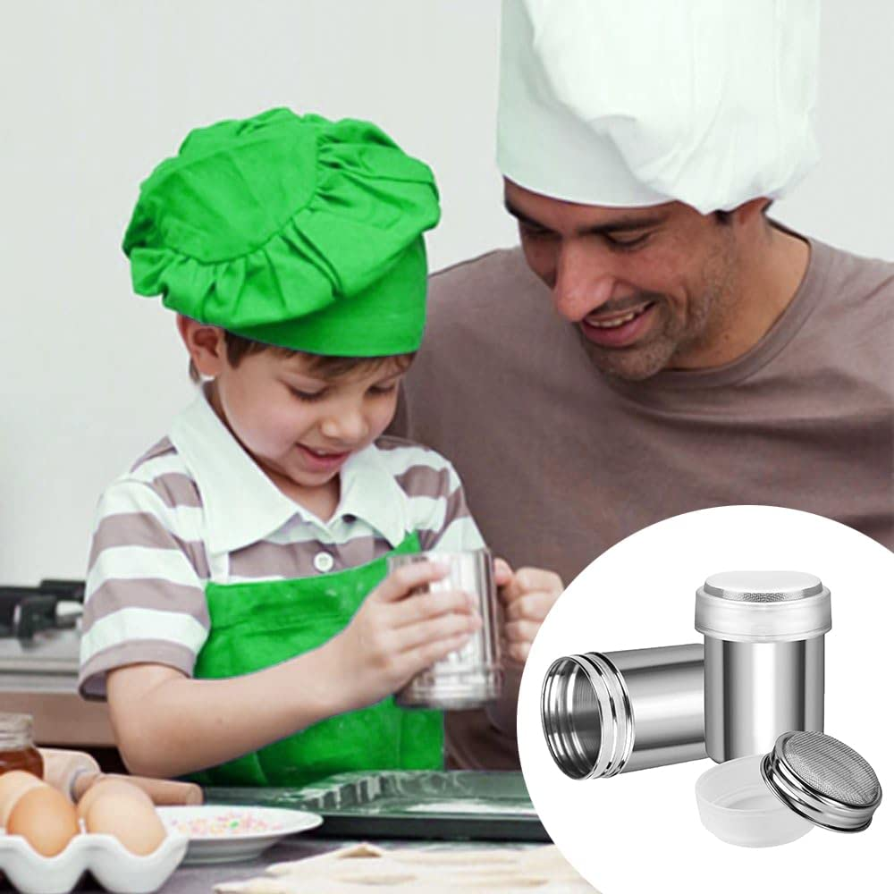 Powder Sugar Shaker Duster,1Pcs Stainless Steel Chocolate Dusters,Stainless Fine Mesh Shaker,Mesh Cans,Stainless Shaker,Coffee Cocoa with Printing Molds image number 3