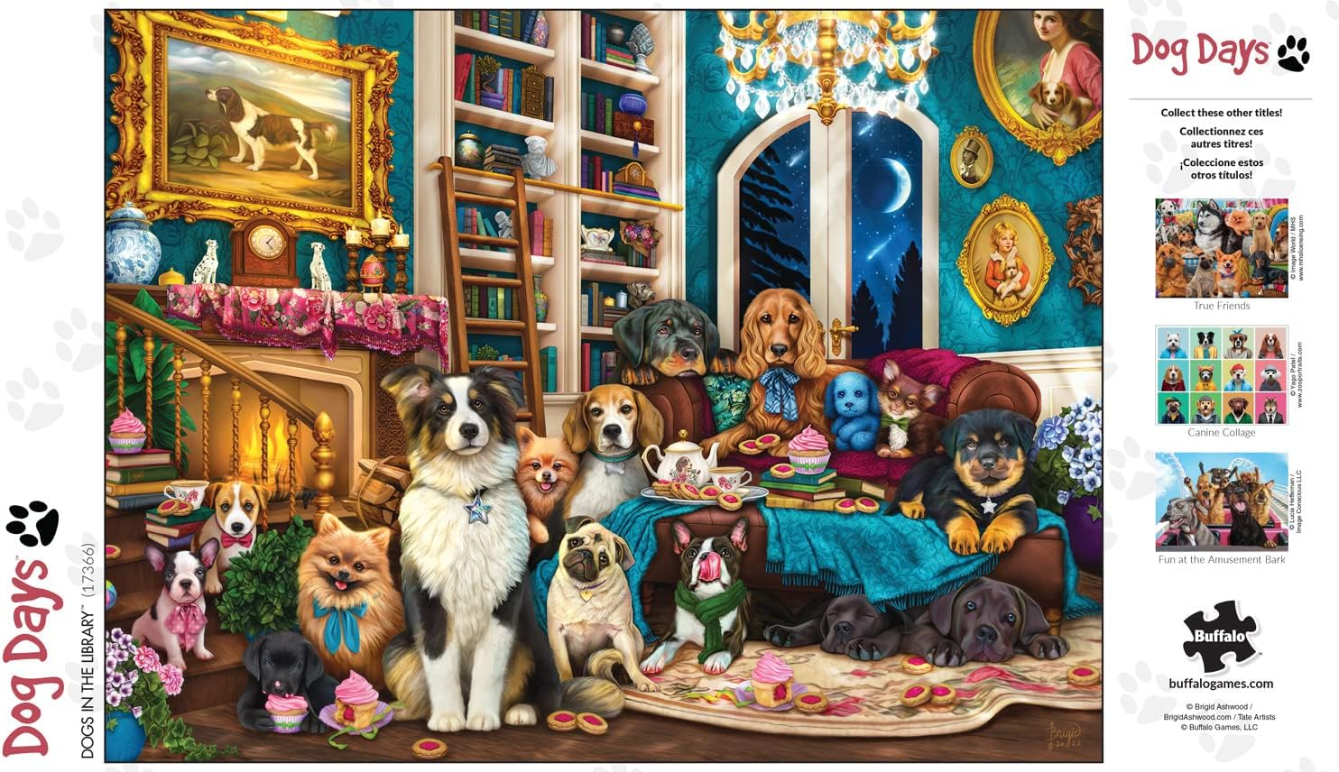 Buffalo Games - Dogs in the Library - 750 Piece Jigsaw Puzzle image number 4