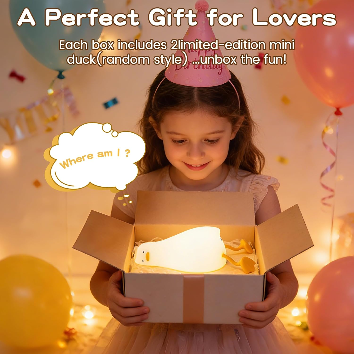 Lying Flat Duck Night Light,With Blind Box Duck Gift, Cute Squishy Silicone Existential Crisis Duck Lamp, Animal Nursery Nightlight, Dimmable/Rechargeable Bedside Touch Lamp,Baby Kids Room Decor - Capybara image number 5