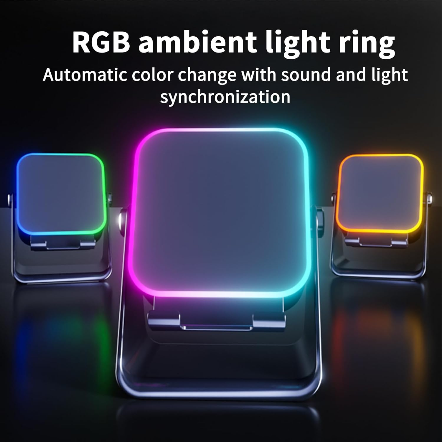 Wireless Induction Speaker - Induction Speaker | Foldable Audio Stand with Light | Foldable Audio Station with Light for Home, Office, Travel, Christmas, Birthday, Women, FI image number 4