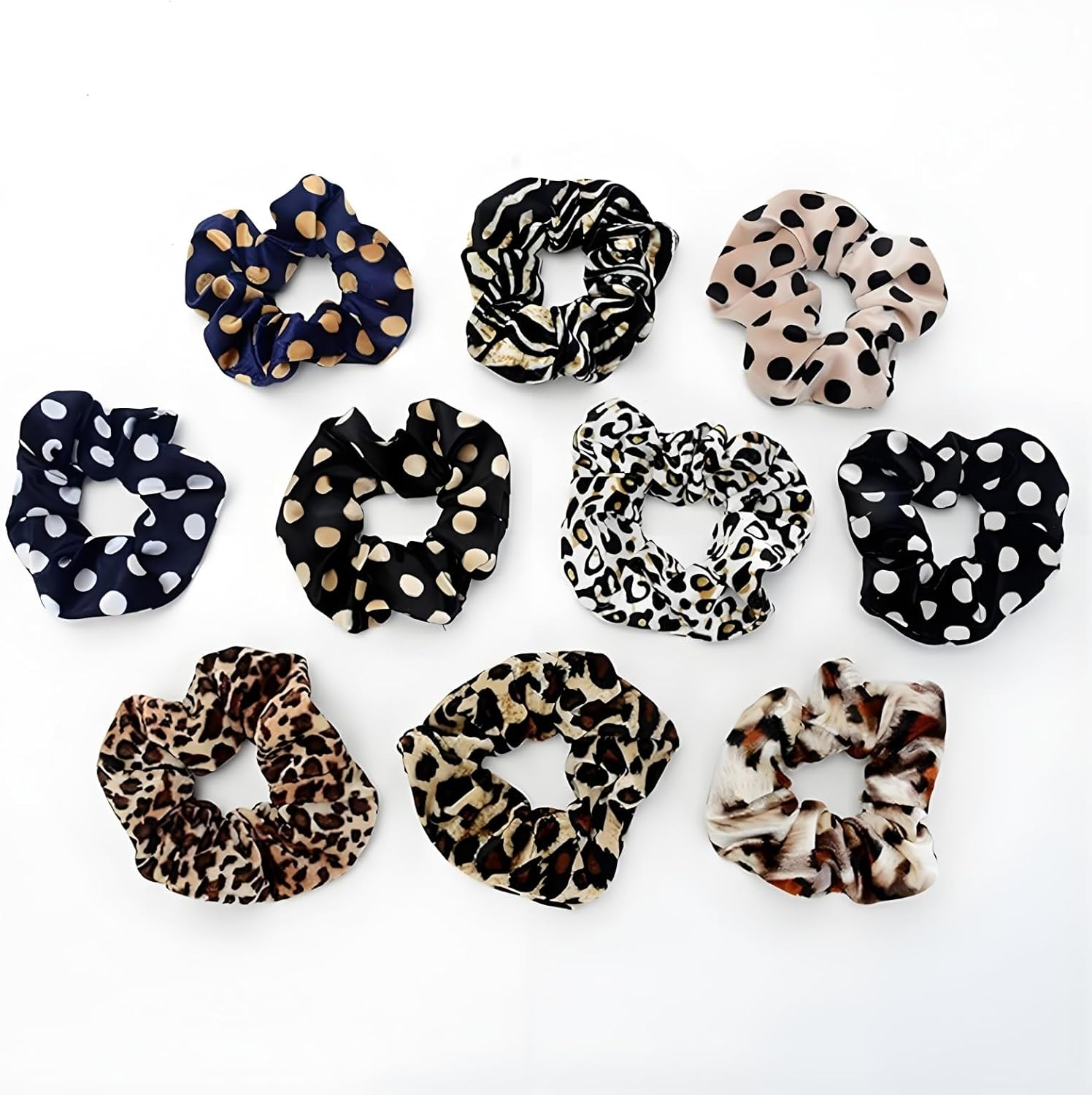 Set of 2 Leopard Print Velvet Hair Bobbles with Premium Elasticity - Fashion Accessories for Updo and Everyday Use (Skin-Friendly) image number 5