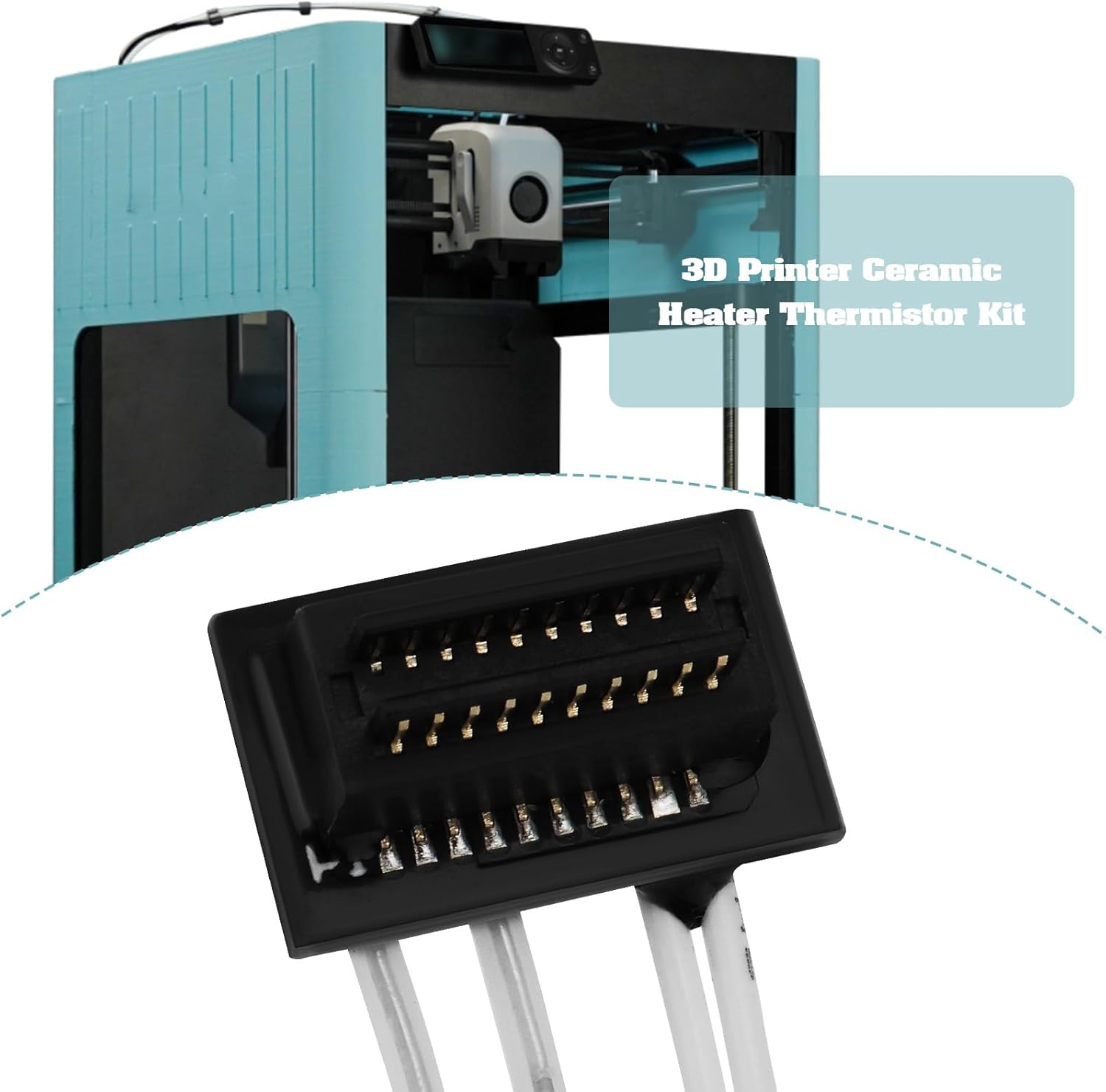 SING F LTD 2 Sets 3D Printer Ceramic Heater Thermistor with Fixing Clip 24V 48W Heating Tube Compatible with Bambu Lab P1P P1S 9.5Cm image number 5