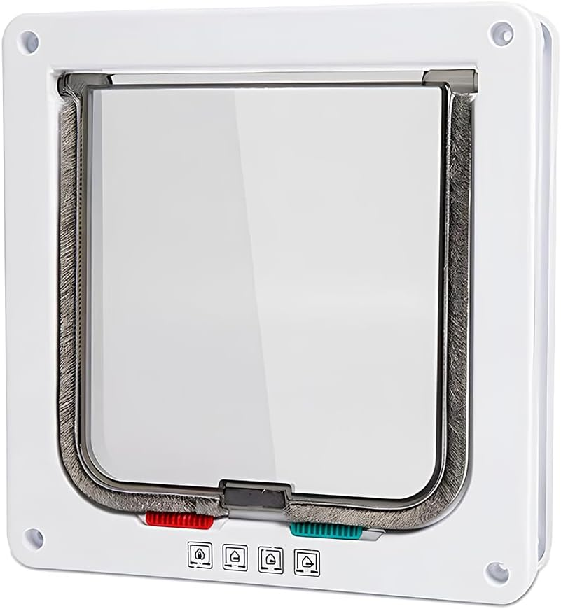 Cat Door, Cat Door for Window, Cat Flap Door, Cat Flap Large Cats, Pet Door with 4-Way Lock, Cat Flap Door, for Indoor Outdoor Door, Window, Wall (Large, 25 X 23.5 Cm) image number 3