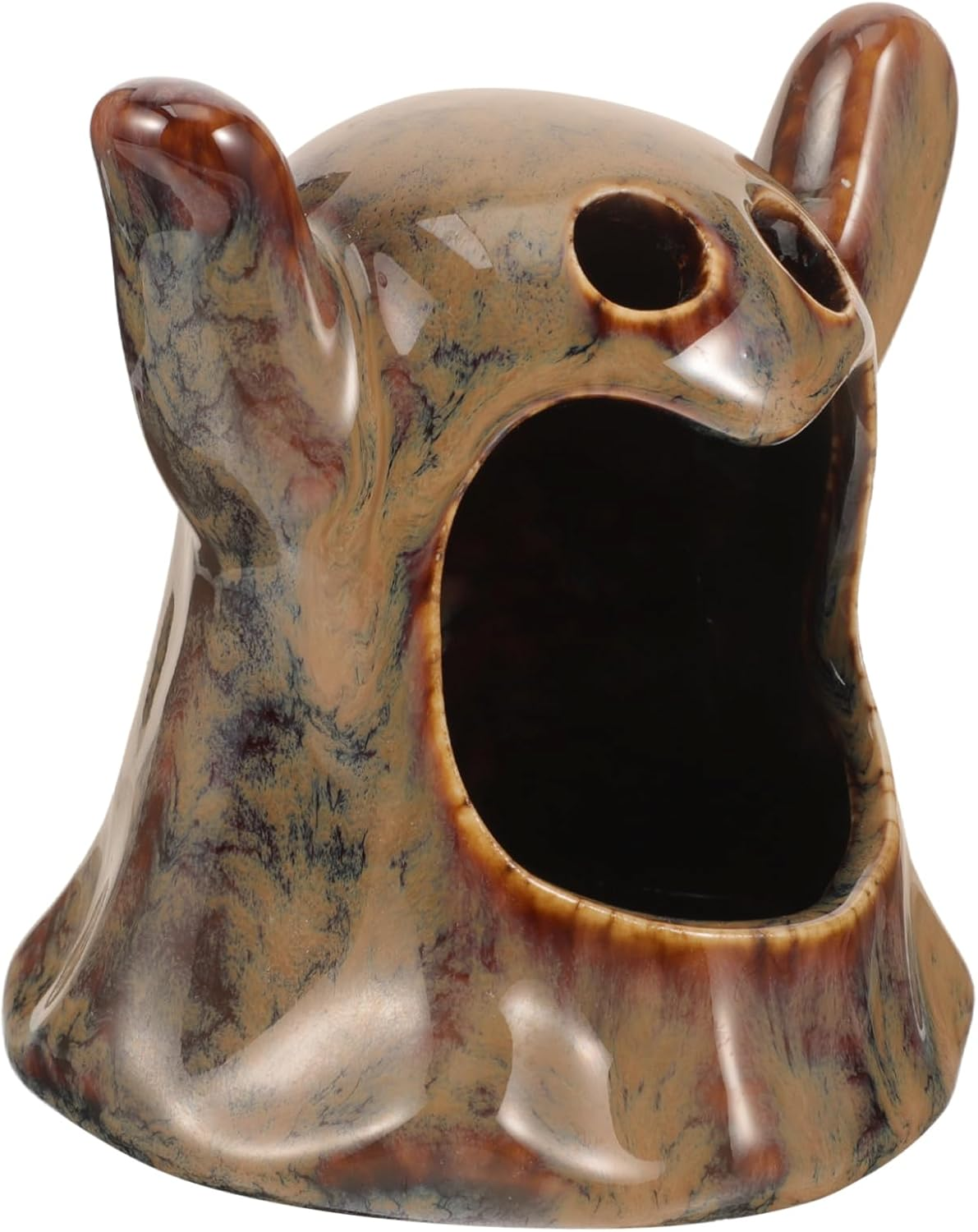 CORHAD Halloween Ghost Shape Ceramic Candle Holder for Tealights Unique Decorative Accent for Home Office and Party Settings for Spooky Festivities image number 3