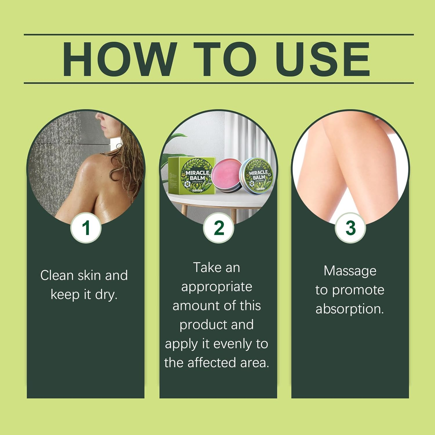 Miracle Balm, Natural Ingredients Soothing Cream for Legs Arms & Back Long Lasting Comfort, Skin Friendly Moisturizing Body Massage Balm for Men Women, Plant Extracts Herbal Cream (6PCS)