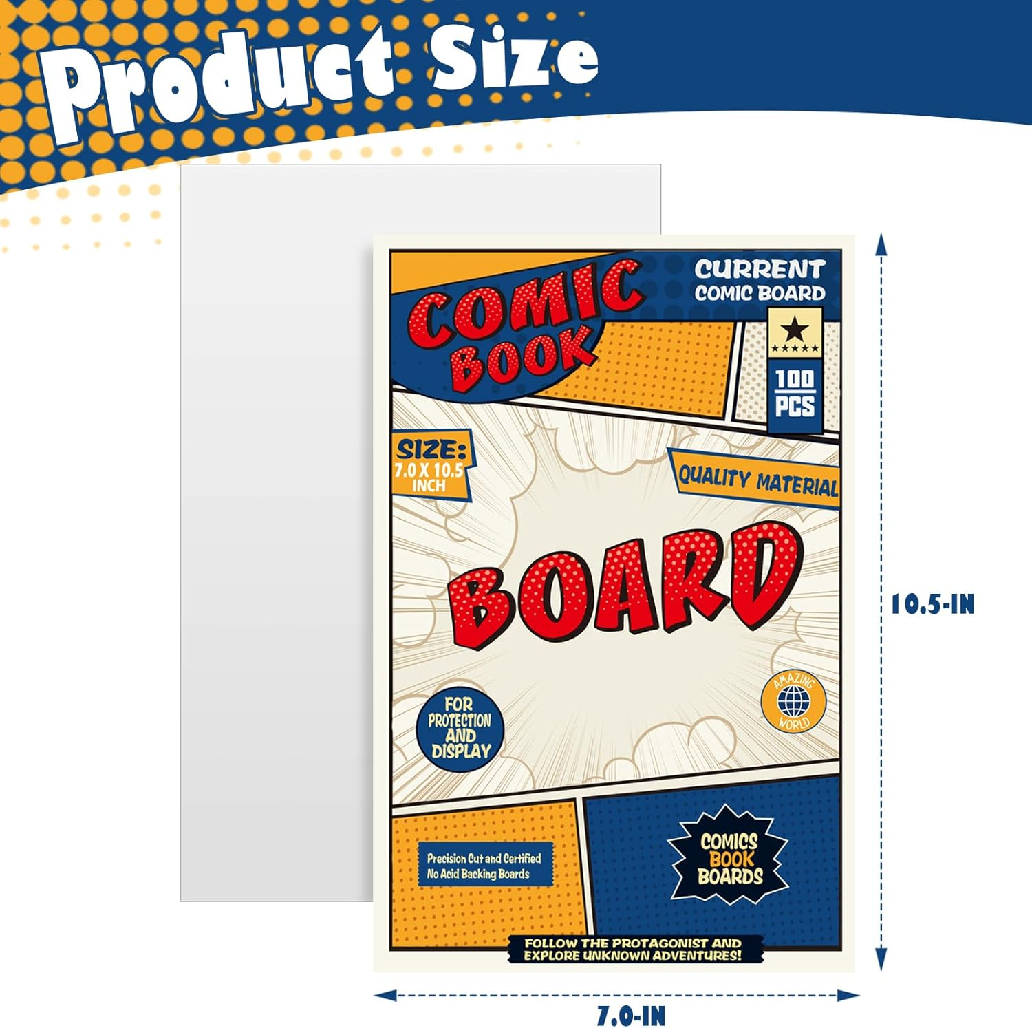Leffis 100 Current Size Comic Boards - Thick and Durable Backing Boards for Regular Comics (Reusable) image number 6