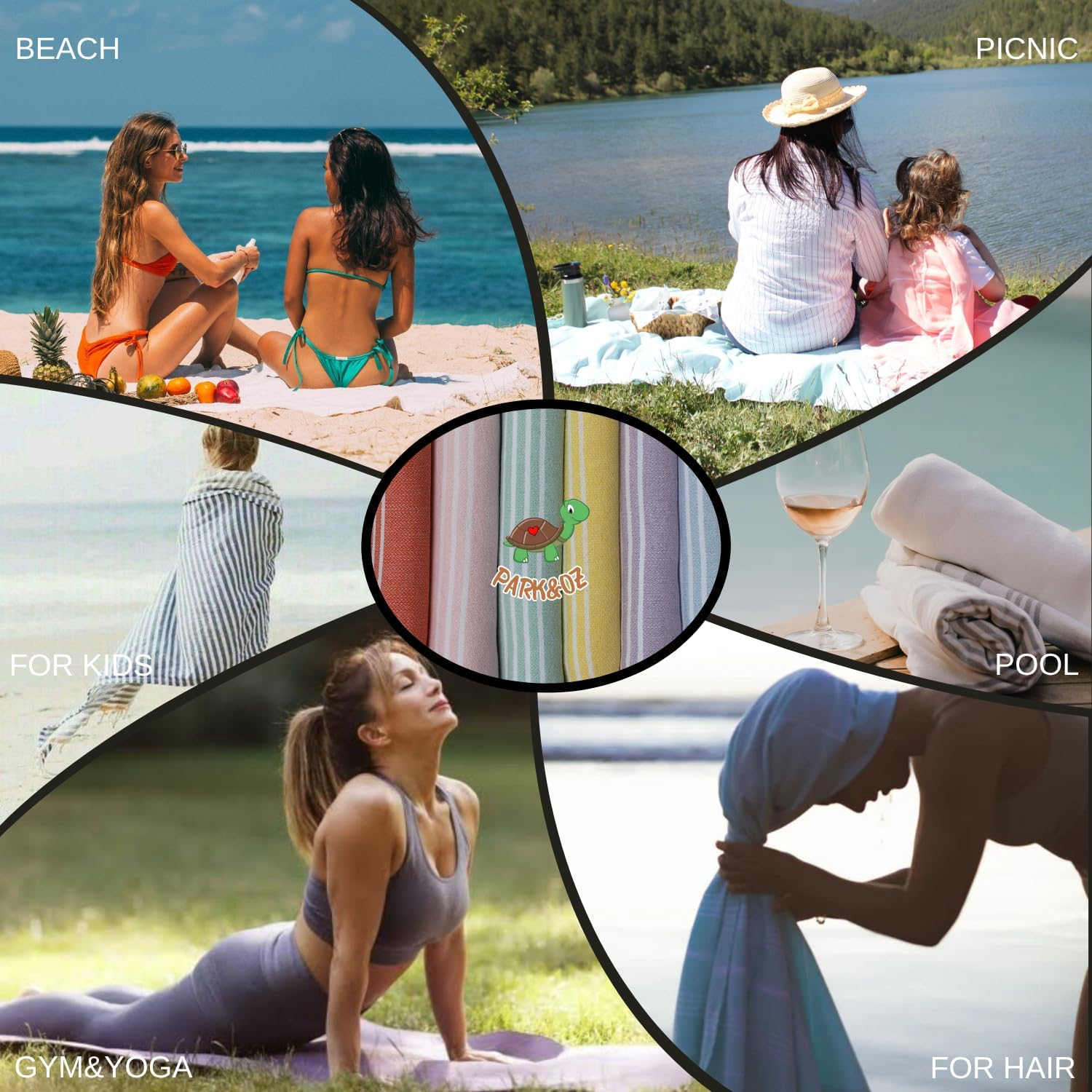 Park & Oz Turkish Peshtemal Beach Towels, 100% Cotton, Toallas Turcas, Lightweight, Fast Drying, Great for Travel, Yoga, Pool, Spa and Bath- Absorbent, Sand Free, Multipurpose Towel (Baby Pink) image number 3