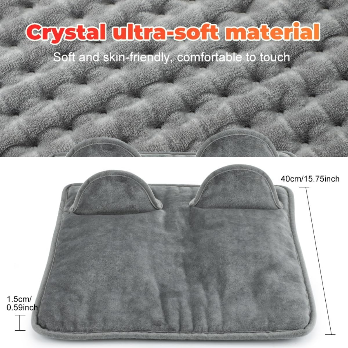 Sika Deer Electric Foot Warmer, Heated Feet Warmer for Bed, Portable Foot Heating Pad under Desk Foot Warmer with 9 Heating Levels & 4 Time Settings, Washable & Fast Heating Pad Foot Warmer. image number 2