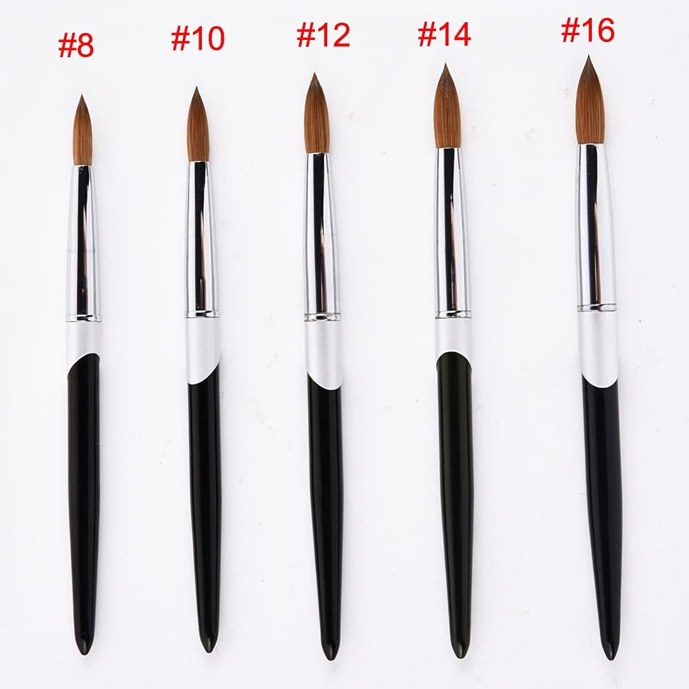 #8/#10/#12#/#14/#16 Kolinsky Hair Sable Brush Acrylic Nail Brush Art Tool UV Gel Carving Pen image number 2