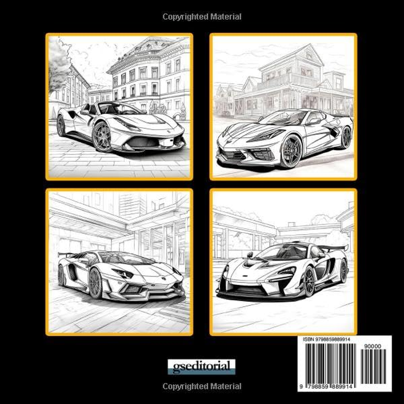 Supercars: Coloring Book for Kids and Adults: Enjoy 40 Incredible Supercars for the Whole Family image number 1