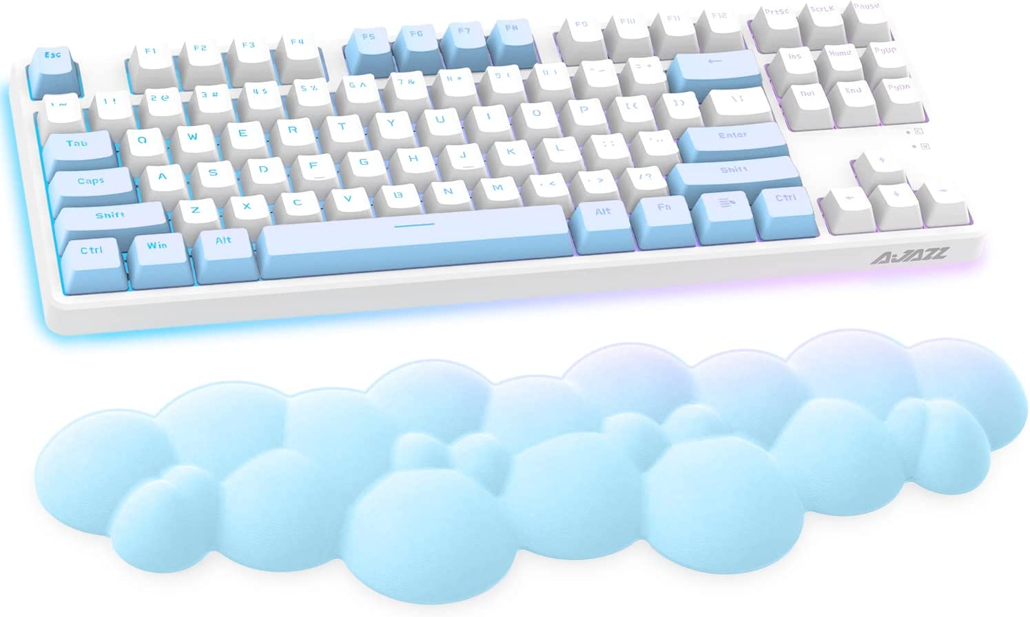 Attack Shark Gaming Keyboard Wrist Rest Pad,Memory Foam Keyboard Palm Rest, Ergonomic Hand Rest for Computer Keyboard,Laptop,Mac,Lightweight for Easy Typing Pain Relief-White