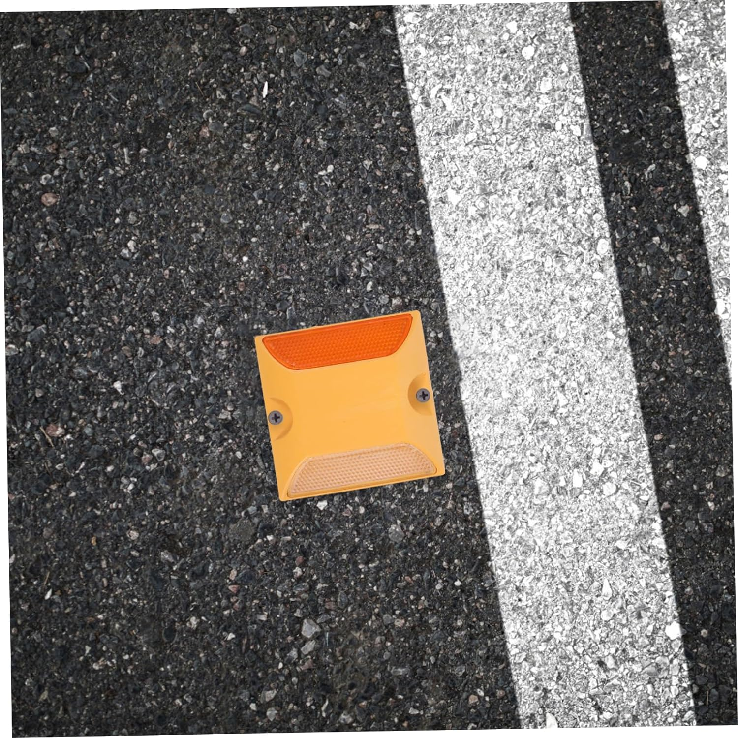 ABOOFAN 4Pcs Road Reflective Markers Pavement Markers Ground Reflective Road Studs Street Pavement for Driveways Parking Lots Safety Signs