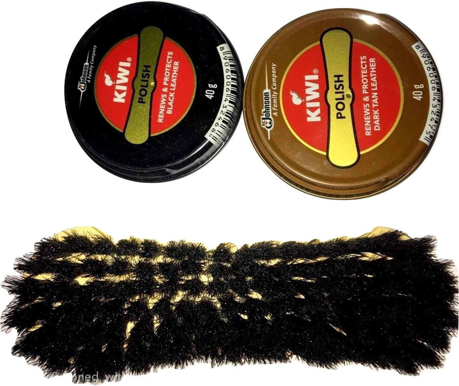 By Be the Bestest Kiwi Shoe Polish Paste B 0.2 Fl Oz with Kiwi Leather Shine Brush (Both (1 Each), Black and Dark Tan), Black & Dark Tan, Free Size image number 2