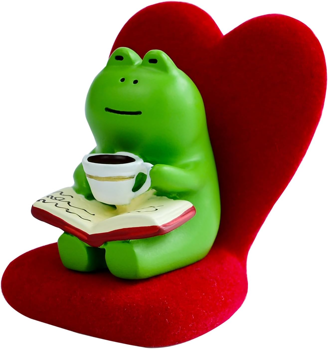 Cute Mini Frog Figurine with Small Sofa Resin Figure for Office Home Decor for Frog Lovers (Rocking Chair)