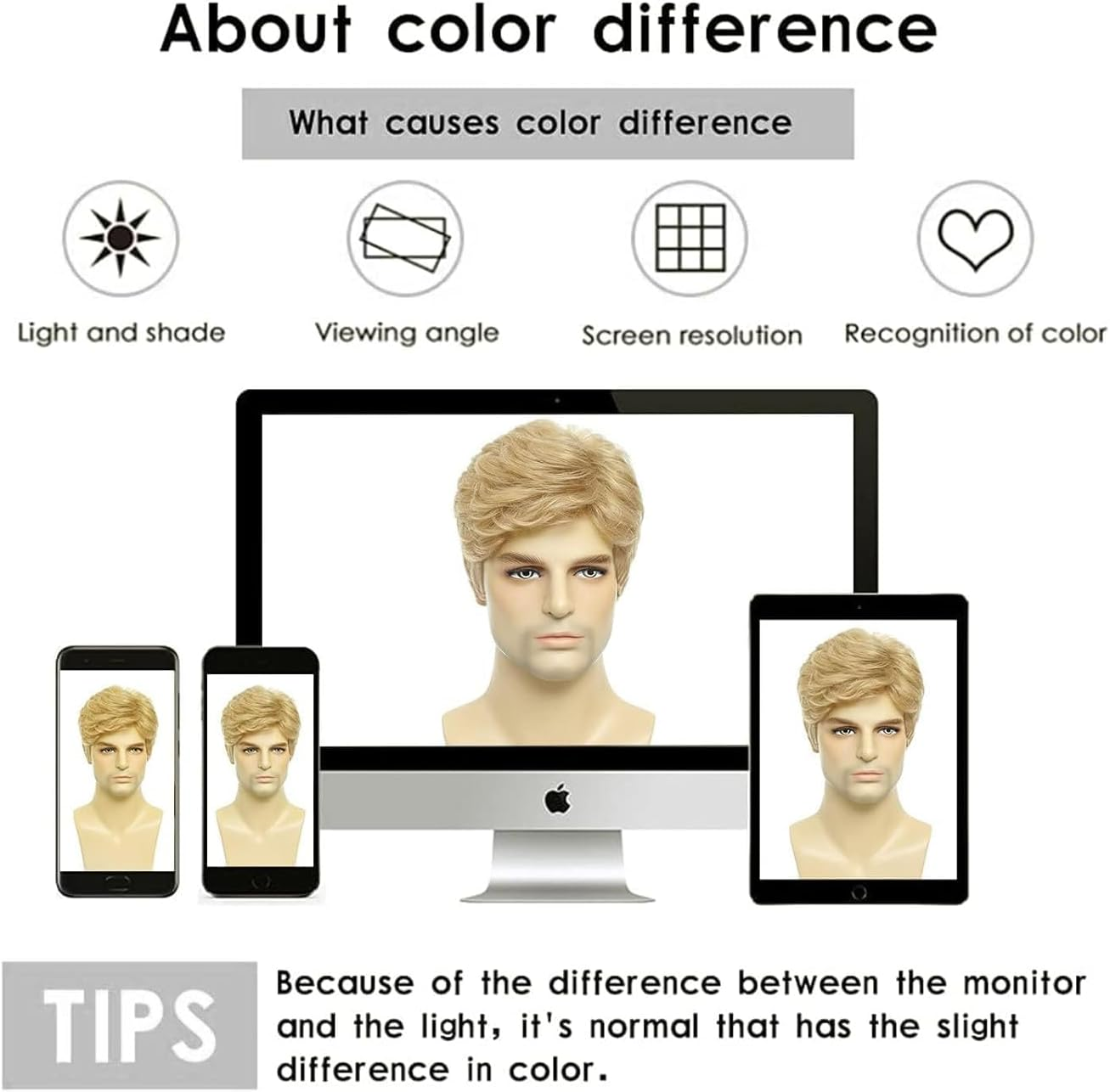 XILIYAI Mens Blonde Wig Short Straight Synthetic Blonde Hair Wigs for Male Guy Daily Wear Anime Costume Halloween Cosplay Party(Blonde) - Brown image number 6