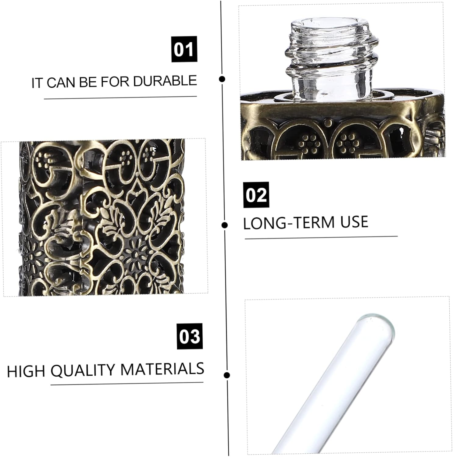 2Pcs Metal Essential Oil Bottle Spray Bottle for Perfume Leakproof Travel Toiletries image number 5