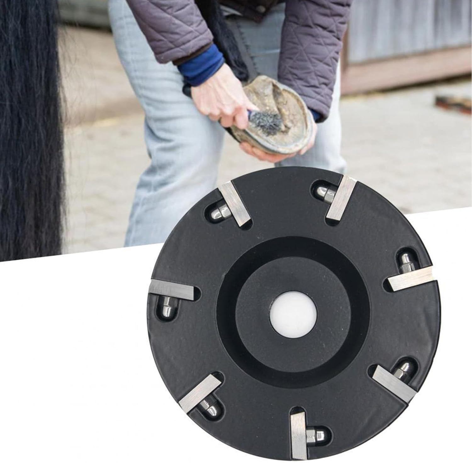 Hoof Trimming Disc, 8 Blades Metal Livestock Hoof Trimming Grinding Wheel, Electric Angle Grinder Attachments Tool, Knife Tool for Cattle Horse Sheep image number 5