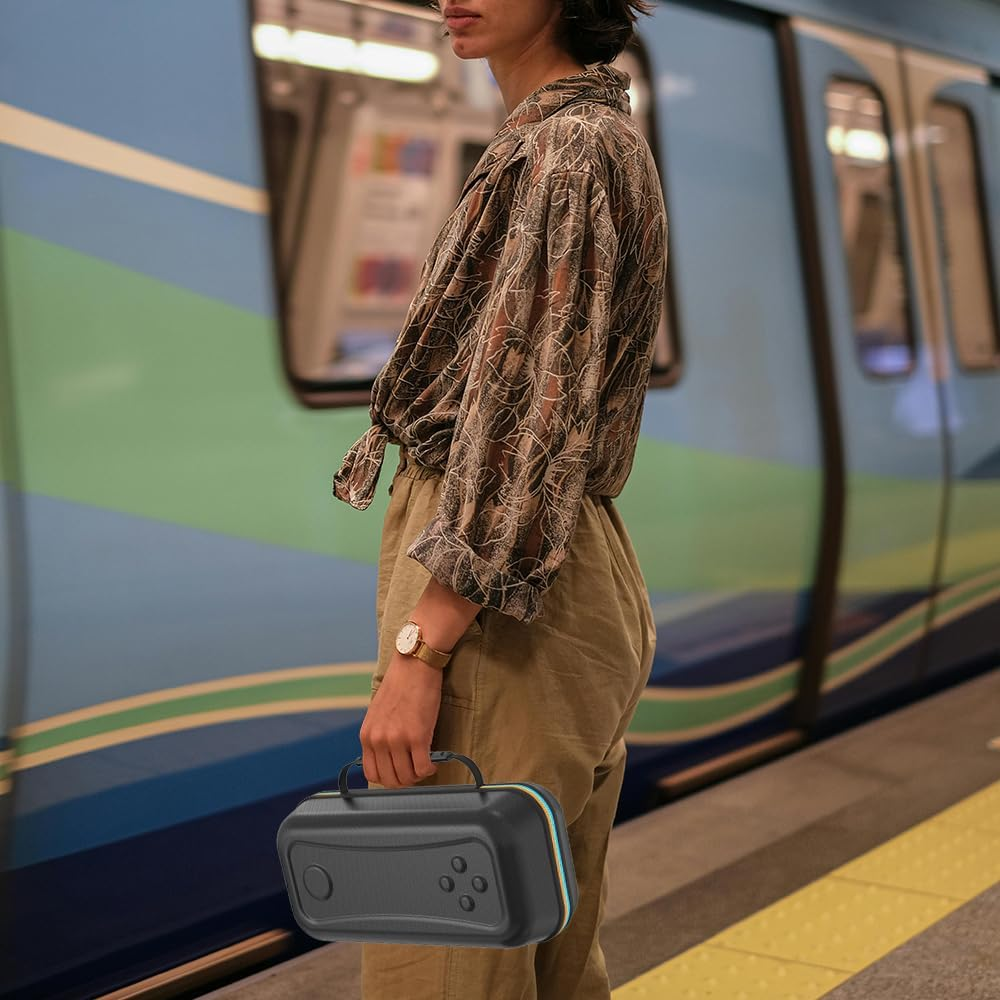 Wigmoa RC-7 Carrying Case Compatible with Switch 2, Portable EVA Hard Shell Travel Storage Bag with Space for Power Adapter, 2 Joy-Con Controllers, and 8 Game Cards. (Black) image number 5