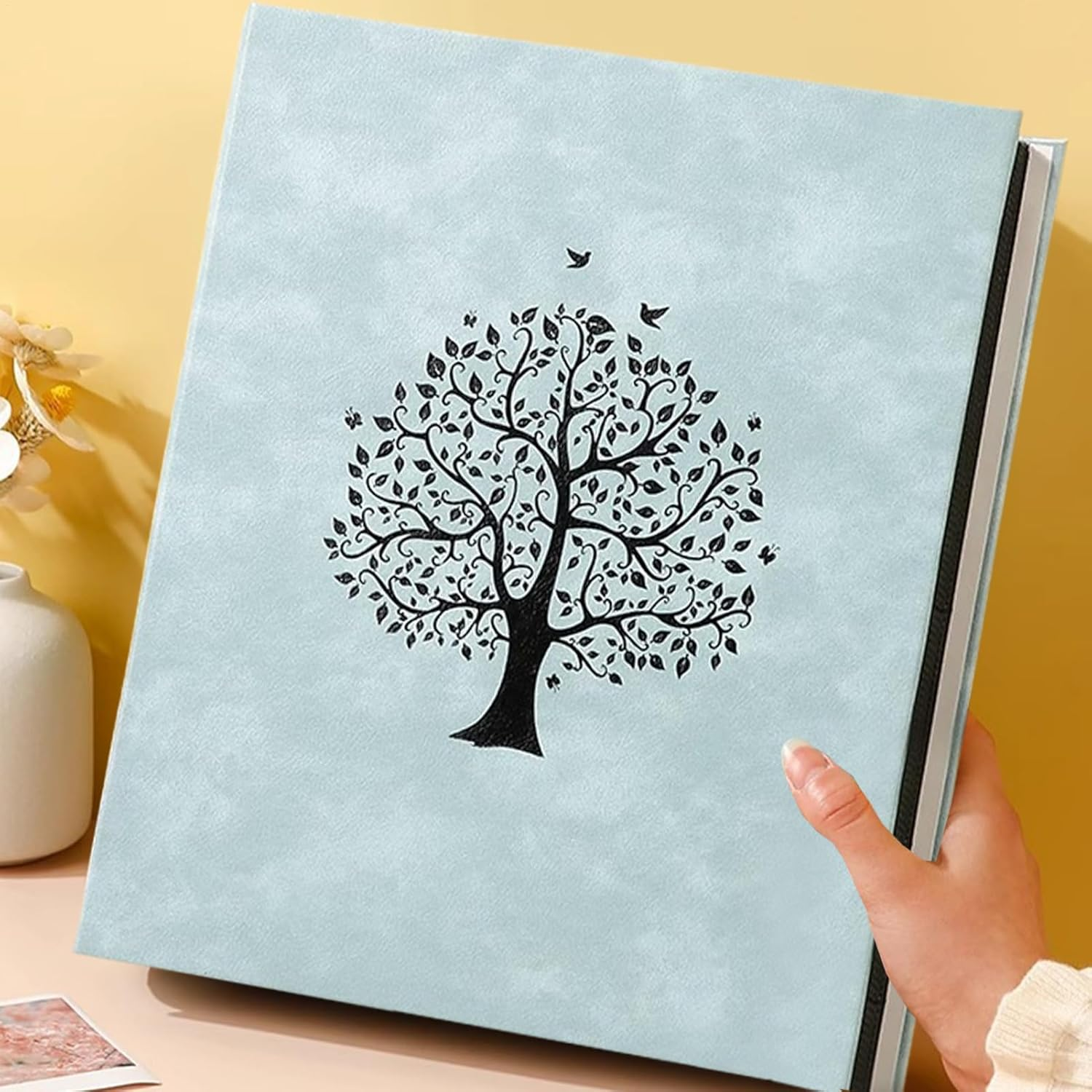 Photo Book,7 Inch Family Photo Album - Large Capacity, Modern Card Keepsake Book for Personal Baby Family Pet Graduation - Happy Tree Green image number 1