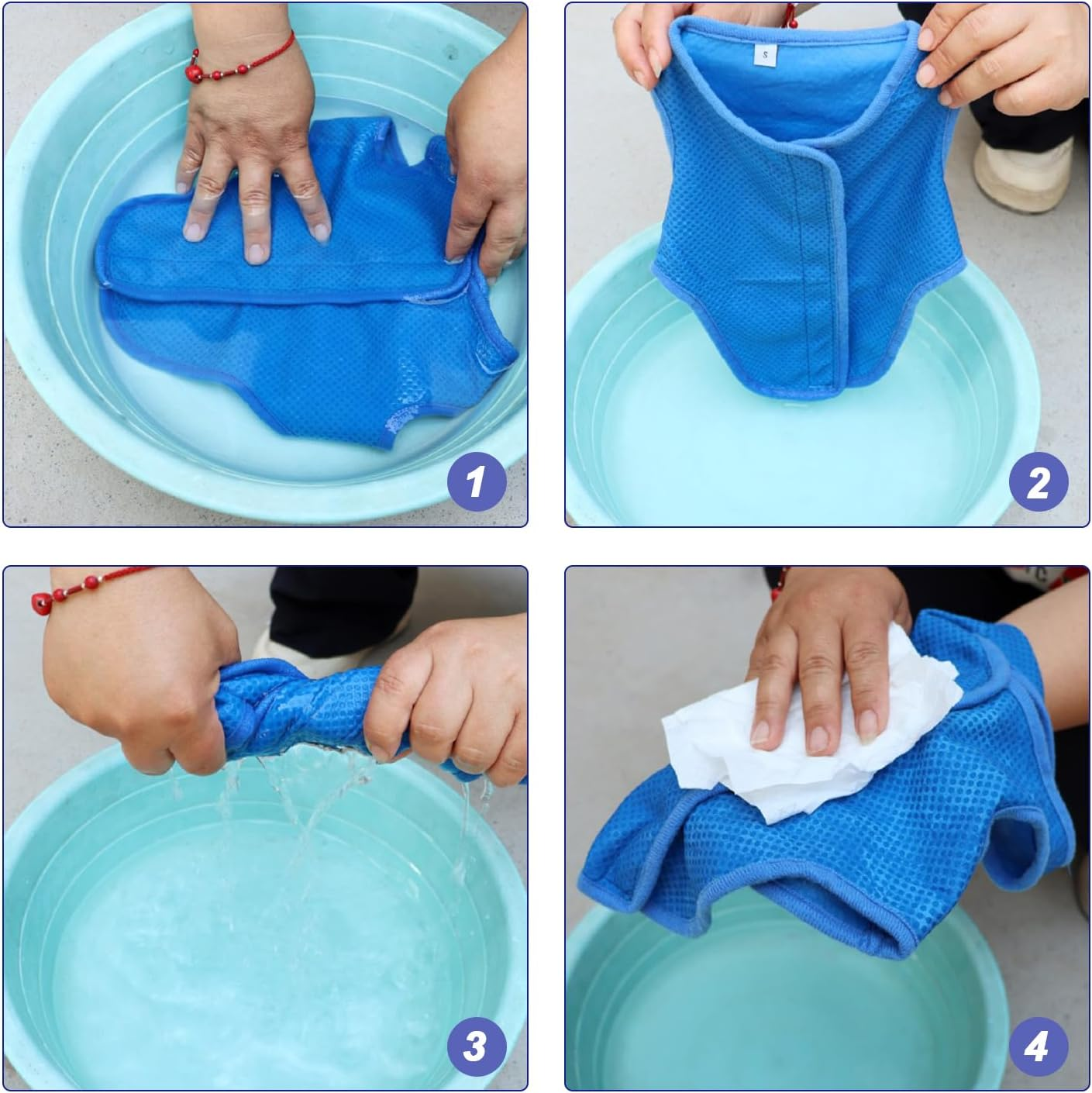 AIRTILY 1 X Cooling Clothes, 1 X Cooling Bib, Breathable Pet Vest, Summer Heat Reducing Vest, Cat Cool Scarf, Pet Supplies image number 5