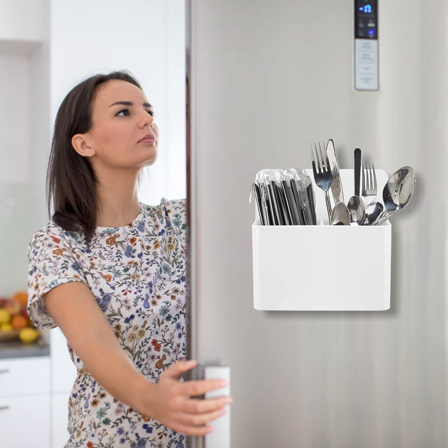 2 Pack Magnetic Dry Erase Marker Holder, Pen and Eraser Holder for Whiteboard，Magnet Pencil Cup Utility Storage Organizer for Office, Refrigerator, Locker and Metal Cabinets