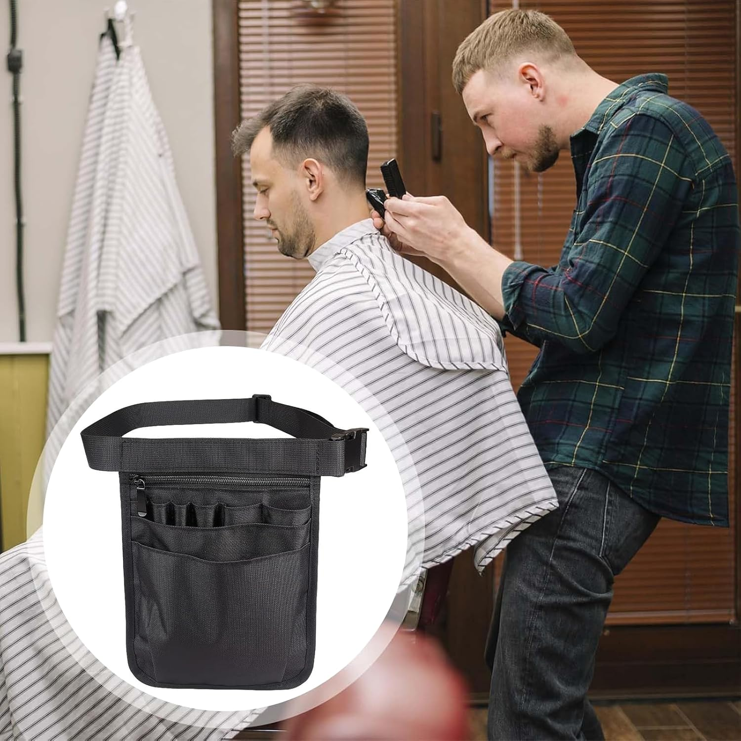 Multi Pocket Nurse Bag, Nurse Fanny Pack Nursing Waist Pouch Multi Pocket Utility Belt Bag Multi Pocket Nurse Bag Organizer Belt for Nurse Pack Pocket Nurse Bag (Black) image number 6