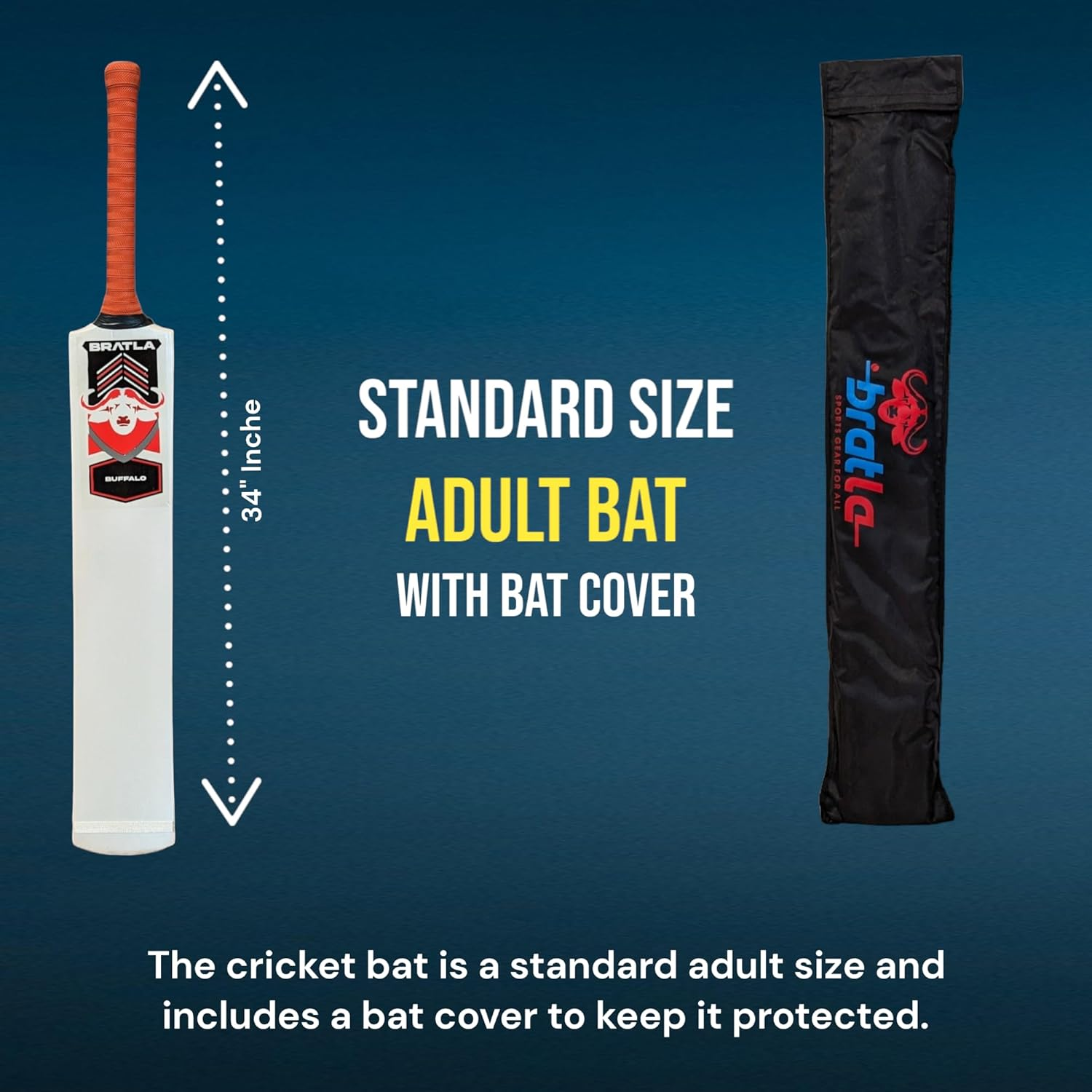 Cricket Bat for Tape Tennis Soft Ball - Lightweight Curved Profile | Powerful Strokes for Enhanced Performance | Adult Size, Lightweight Design image number 2