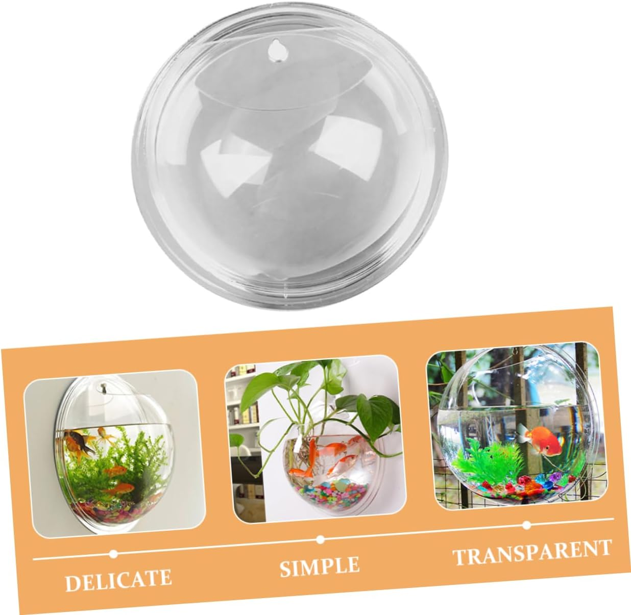 Wall Mounted Fish Bowl Flower Pot Clear Acrylic Bubble Vase for Aquatic Pets Decorative Plant Holder for Home Office Versatile Hanging Planter Comfortable Habitat for Fish image number 1