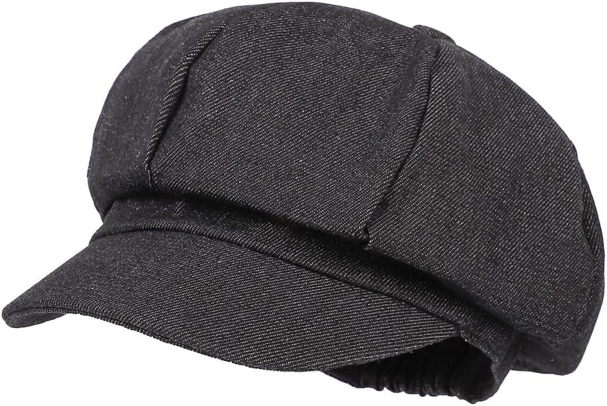 Women&rsquo;S Denim Newsboy Cap Visor Beret Hat Cabbie Cap