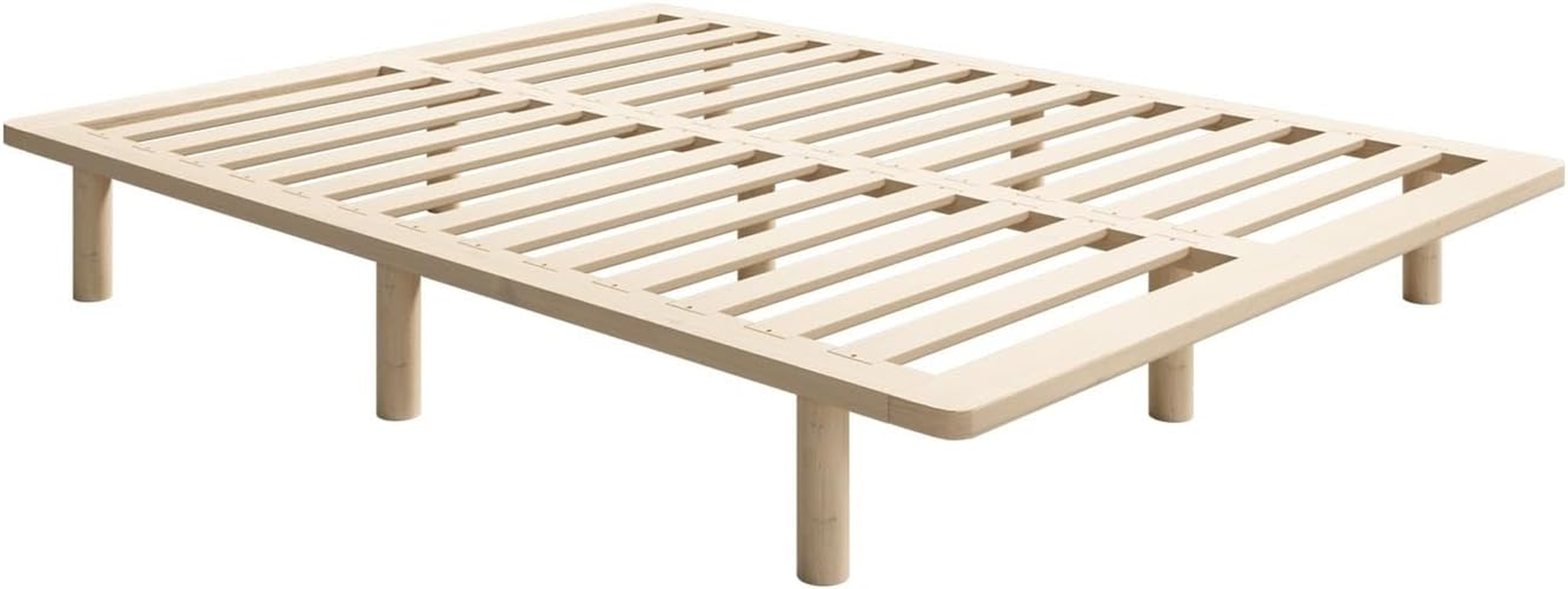 Oikiture King Single Bed Frame Wooden Bed Base Solid Wood Frame Platform Bed image number 1