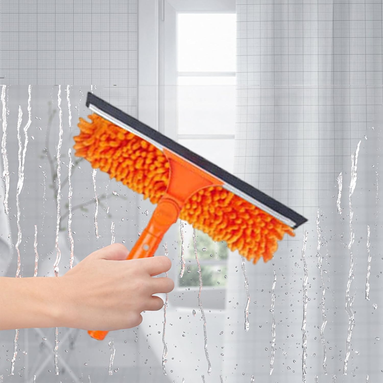 Tall Duster for High Ceilings - Long Reach Duster,Window Squeegee Cobweb Remover Cleaning Tools Kit for Furniture Indoor Home Roof Ceiling Fan Outdoor image number 2