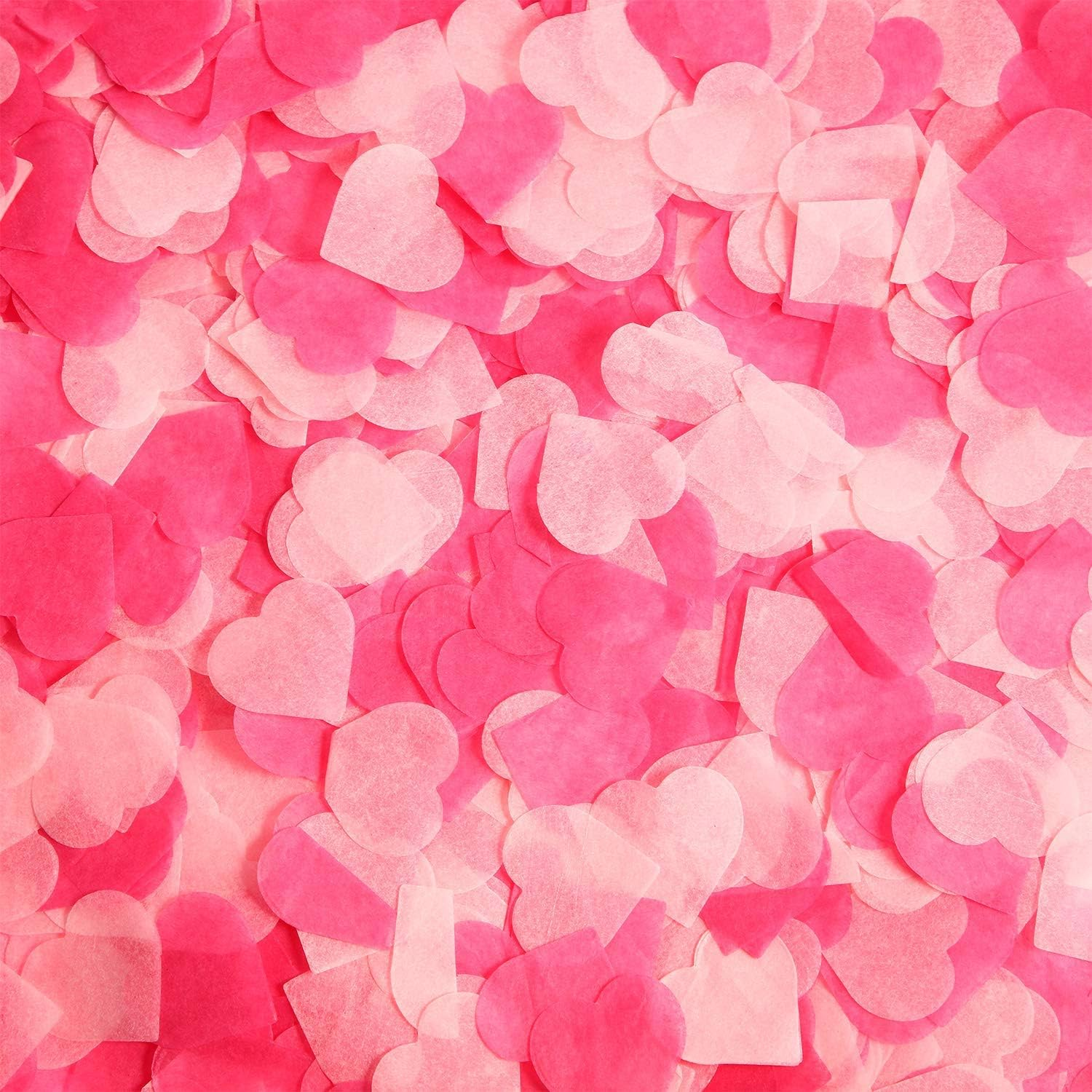 Confetti! Valentine'S Day Heart Shape Tissue Confetti 1000 Pcs / 10-15 Grm Paper Table Confetti for Valentine'S Day, Wedding Party, Baby Shower and Balloon Decorations, 1 Inch (Rose Red, Peach) image number 4