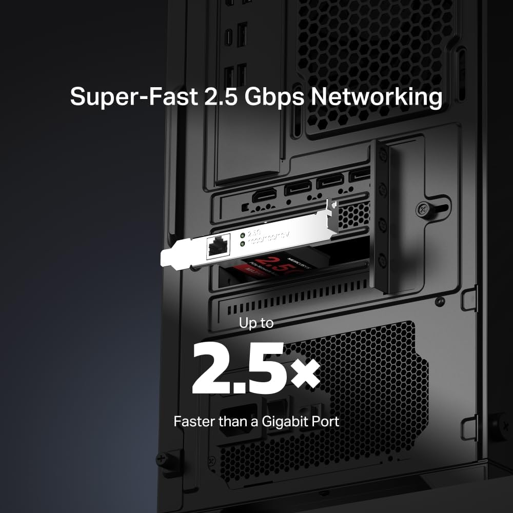 Mercusys 2.5 Gigabit Pcle Network Adapter, Versatile Compatibility, Wake-On-Lan, Energy-Efficient Ethernet, Lag-Free Gaming, 4K Streaming, Supports Windows, Windows Servers, and Linux (MA310E)